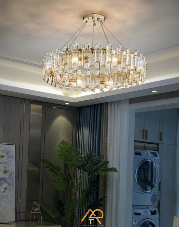 Đèn Chùm Pha Lê Tròn Cao Cấp LUX Crystal Ring ART-7080