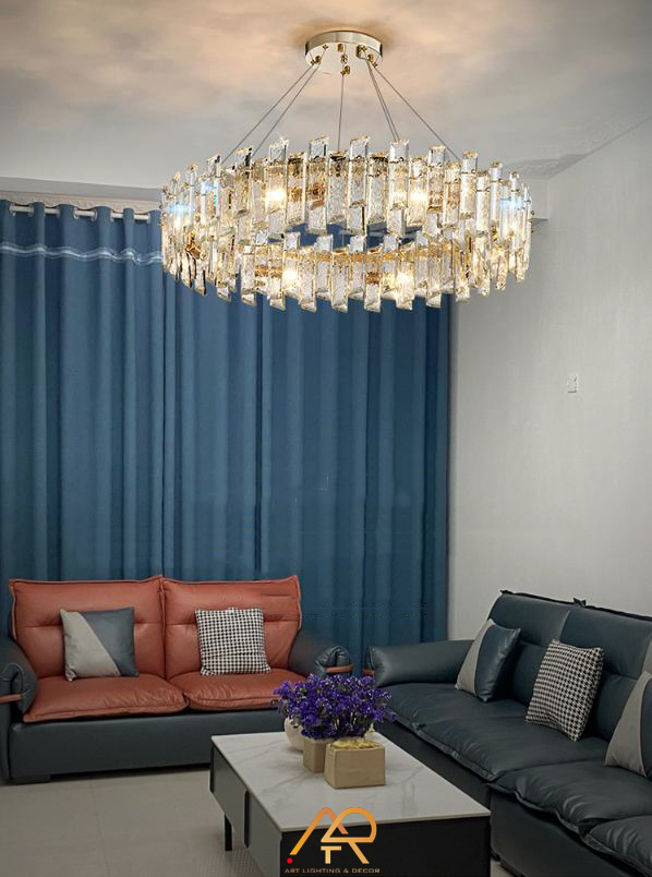 Đèn Chùm Pha Lê Tròn Cao Cấp LUX Crystal Ring ART-7080